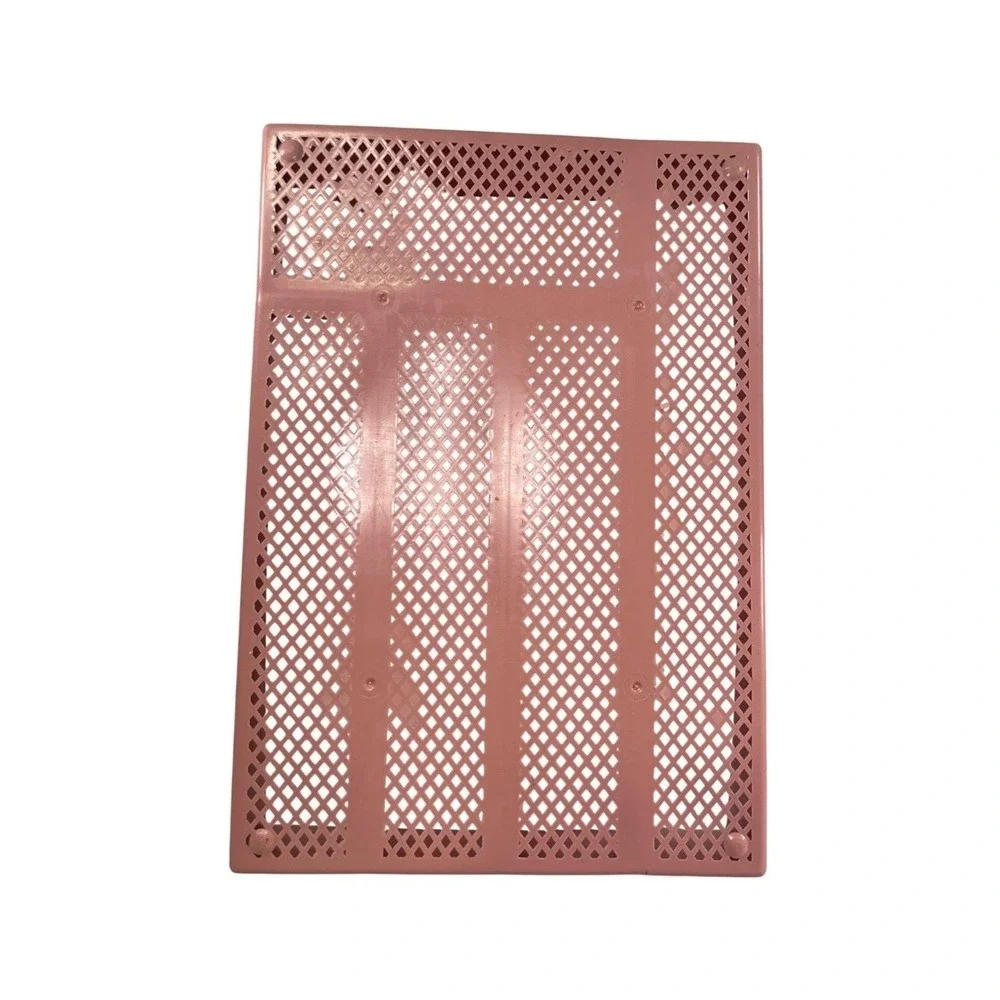 Vintage Pink Plastic Silverware Drawer Organizer 5 Compartment Lattice Tray